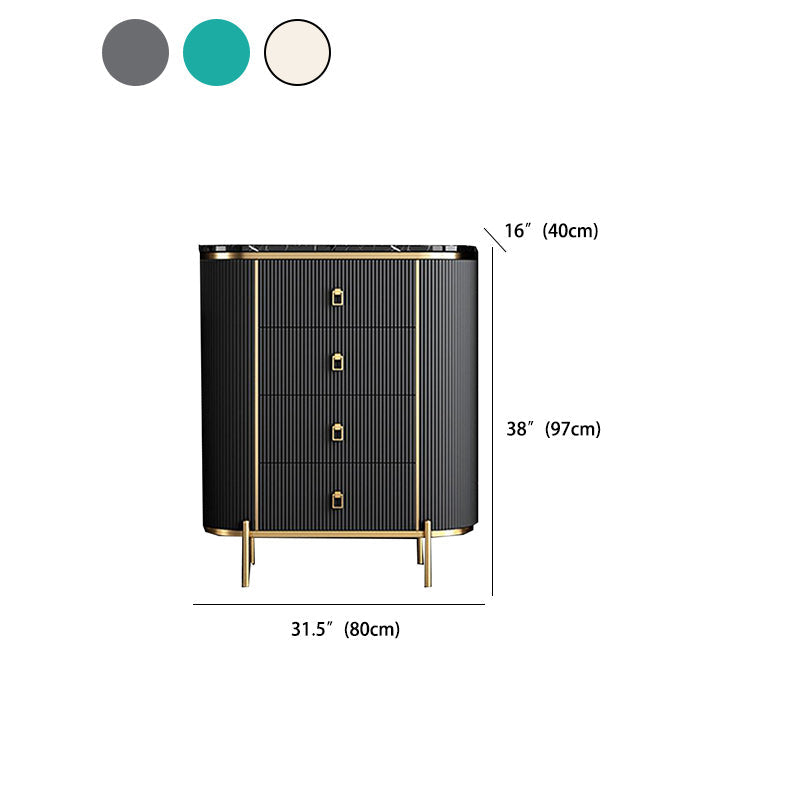 Cómoda de almacenamiento vertical Glam Cómoda de lencería con tapa de mármol y cajones