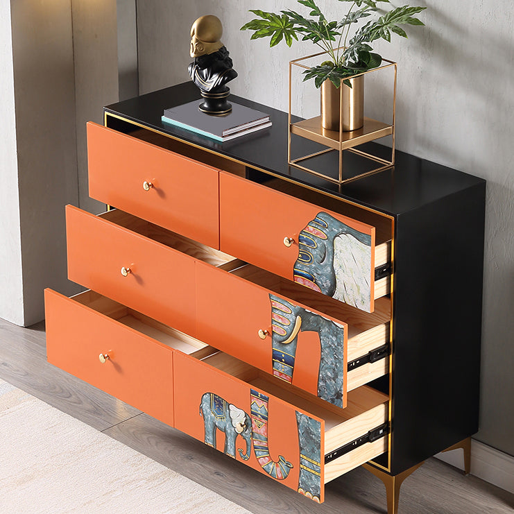 Horizontal Glam Double Chest Soft-Close Drawers Storage Chest Clearhalo 'Bedroom Furniture' 'Dressers & Chests' 'dressers_chests' 'furn' 'furn_dressers_chests' 'Furniture' 6921352