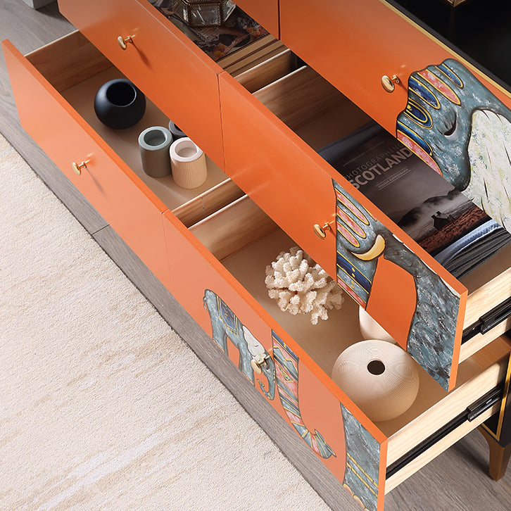 Horizontal Glam Double Chest Soft-Close Drawers Storage Chest Clearhalo 'Bedroom Furniture' 'Dressers & Chests' 'dressers_chests' 'furn' 'furn_dressers_chests' 'Furniture' 6921359