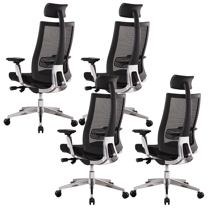 Removable Arms Desk Chair Modern Ergonomic No Distressing Office Chair with Wheels 4 Piece Set Clearhalo 'furn' 'furn_office_chair' 'Furniture' 'Office Chairs' 'Office Furniture' 'office_chair' 6921772