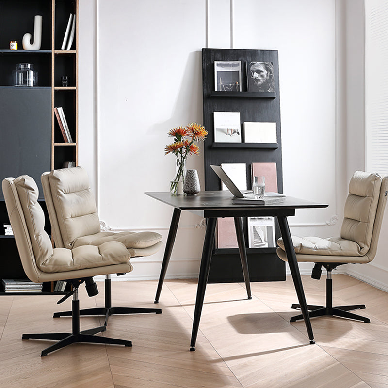 Chaise de bureau moderne chaise pivotante de hauteur de siège réglable sans bras sans bras