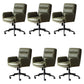 Silla de oficina de cuero moderna altura del asiento ajustable brazos fijos silla giratoria con ruedas