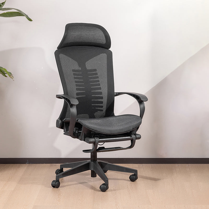 Modern Chair Fixed Arms Adjustable Seat Height Swivel Chair with Wheels