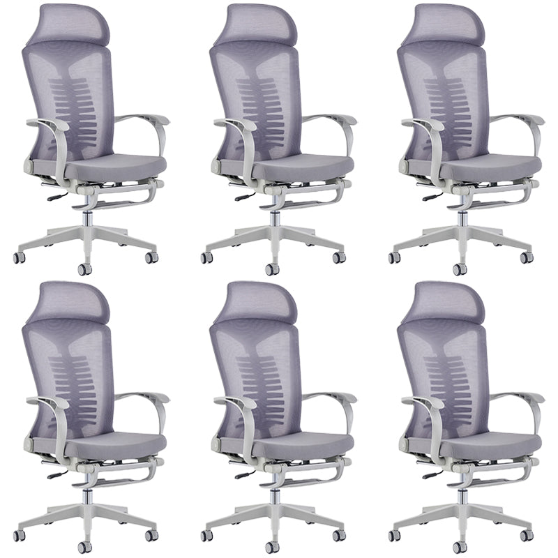 Modern Chair Fixed Arms Adjustable Seat Height Swivel Chair with Wheels