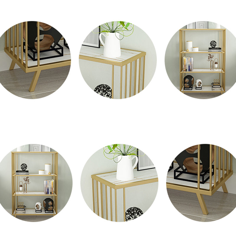 Libreria moderna a ginnastica aperta standard in legno in oro per sala da studio