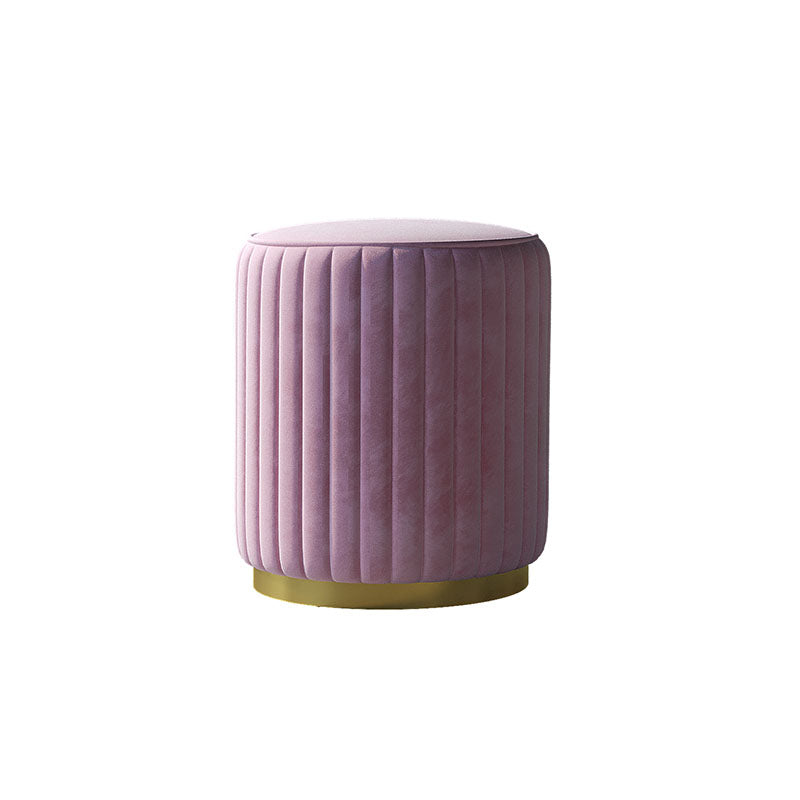 Solid Color Flannel Standard Stool Modern Style Simple Round Stool Clearhalo 'furn' 'furn_ottomans_poufs' 'Furniture' 'Living Room Furniture' 'Ottomans & Poufs' 'ottomans_poufs' 6922079