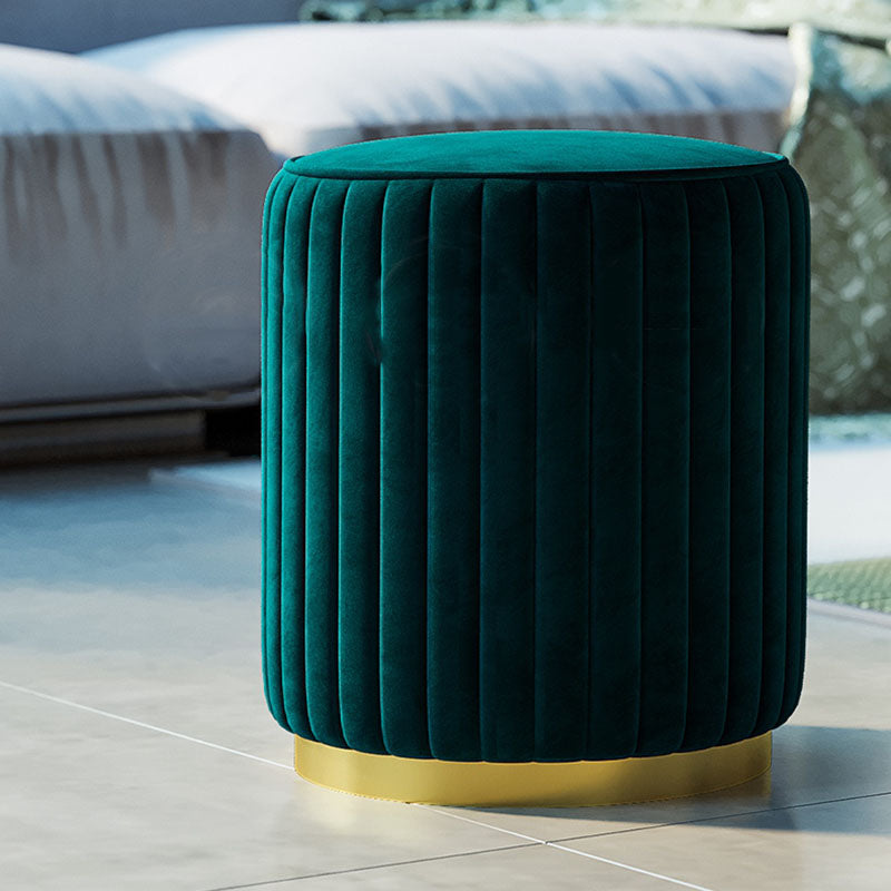 Solid Color Flannel Standard Stool Modern Style Simple Round Stool Blue 1 Piece Clearhalo 'furn' 'furn_ottomans_poufs' 'Furniture' 'Living Room Furniture' 'Ottomans & Poufs' 'ottomans_poufs' 6922080