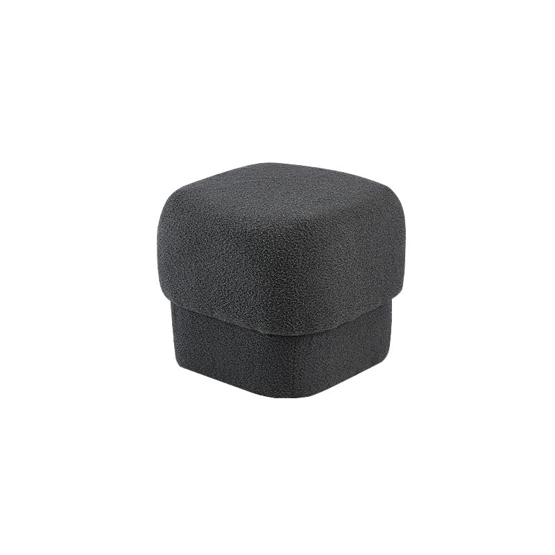 Solid Color Flannel Standard Stool Modern Simple Square Upholstered Stool Dark Gray 1 Piece Clearhalo 'furn' 'furn_ottomans_poufs' 'Furniture' 'Living Room Furniture' 'Ottomans & Poufs' 'ottomans_poufs' 6922090