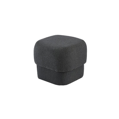 Solid Color Flannel Standard Stool Modern Simple Square Upholstered Stool Dark Gray 1 Piece Clearhalo 'furn' 'furn_ottomans_poufs' 'Furniture' 'Living Room Furniture' 'Ottomans & Poufs' 'ottomans_poufs' 6922090