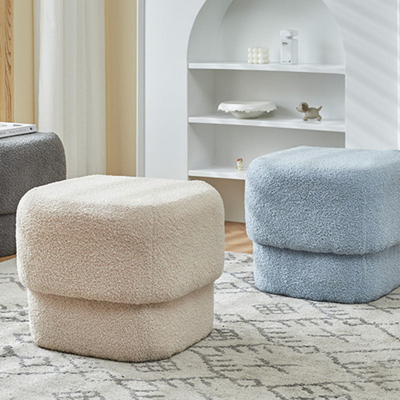 Solid Color Flannel Standard Stool Modern Simple Square Upholstered Stool Clearhalo 'furn' 'furn_ottomans_poufs' 'Furniture' 'Living Room Furniture' 'Ottomans & Poufs' 'ottomans_poufs' 6922095