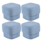 Solid Color Flannel Standard Stool Modern Simple Square Upholstered Stool Blue 4 Piece Set Clearhalo 'furn' 'furn_ottomans_poufs' 'Furniture' 'Living Room Furniture' 'Ottomans & Poufs' 'ottomans_poufs' 6922112
