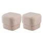 Solid Color Flannel Standard Stool Modern Simple Square Upholstered Stool Light Khaki 2 Piece Set Clearhalo 'furn' 'furn_ottomans_poufs' 'Furniture' 'Living Room Furniture' 'Ottomans & Poufs' 'ottomans_poufs' 6922117