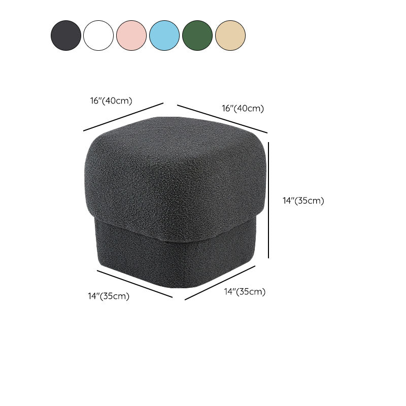 Solid Color Flannel Standard Stool Modern Simple Square Upholstered Stool Clearhalo 'furn' 'furn_ottomans_poufs' 'Furniture' 'Living Room Furniture' 'Ottomans & Poufs' 'ottomans_poufs' 6922119