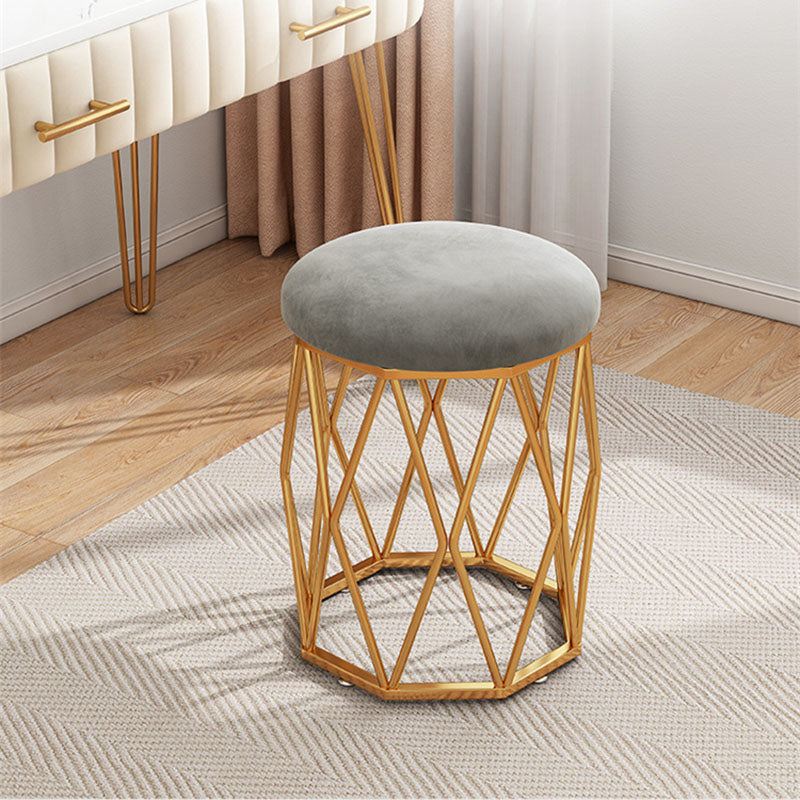 Solid Color Flannel Standard Stool Modern Simple Upholstered Stool Clearhalo 'furn' 'furn_ottomans_poufs' 'Furniture' 'Living Room Furniture' 'Ottomans & Poufs' 'ottomans_poufs' 6922126