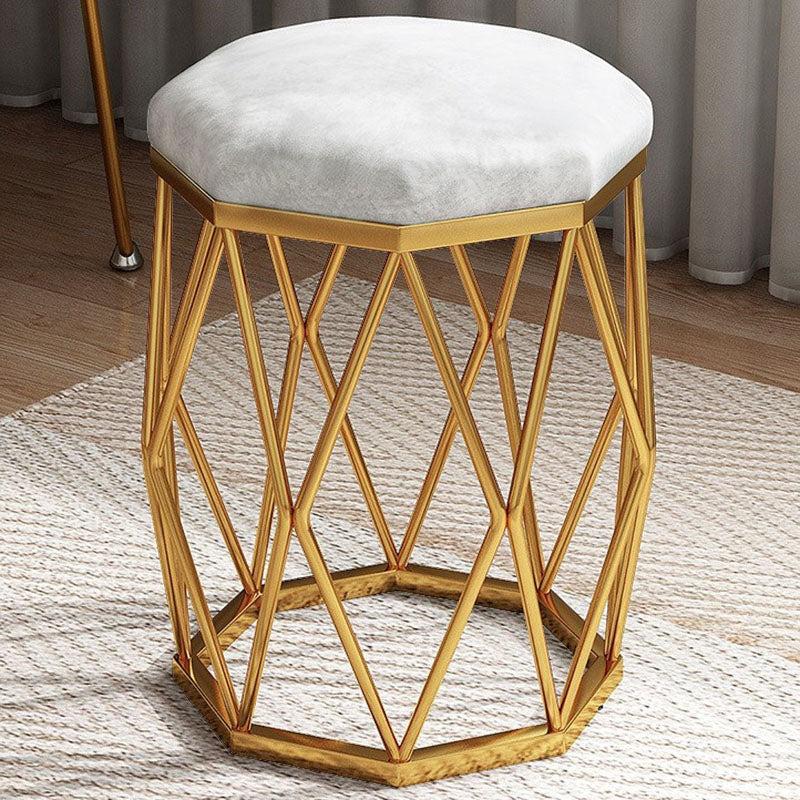 Solid Color Flannel Standard Stool Modern Simple Upholstered Stool Beige 1 Piece Clearhalo 'furn' 'furn_ottomans_poufs' 'Furniture' 'Living Room Furniture' 'Ottomans & Poufs' 'ottomans_poufs' 6922127