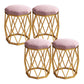 Solid Color Flannel Standard Stool Modern Simple Upholstered Stool Pink 4 Piece Set Clearhalo 'furn' 'furn_ottomans_poufs' 'Furniture' 'Living Room Furniture' 'Ottomans & Poufs' 'ottomans_poufs' 6922143