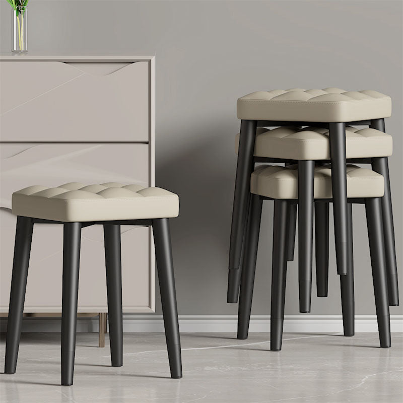 Solid Color Leather Standard Stool Modern Simple Square Stool Clearhalo 'furn' 'furn_ottomans_poufs' 'Furniture' 'Living Room Furniture' 'Ottomans & Poufs' 'ottomans_poufs' 6922159