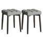 Solid Color Leather Standard Stool Modern Simple Square Stool Gray 2 Piece Set Black Clearhalo 'furn' 'furn_ottomans_poufs' 'Furniture' 'Living Room Furniture' 'Ottomans & Poufs' 'ottomans_poufs' 6922160