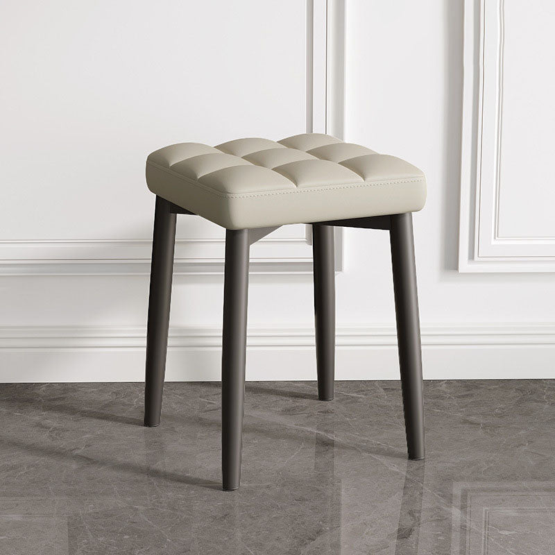 Solid Color Leather Standard Stool Modern Simple Square Stool Beige 1 Piece Black Clearhalo 'furn' 'furn_ottomans_poufs' 'Furniture' 'Living Room Furniture' 'Ottomans & Poufs' 'ottomans_poufs' 6922164