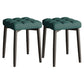 Solid Color Leather Standard Stool Modern Simple Square Stool Green 2 Piece Set Black Clearhalo 'furn' 'furn_ottomans_poufs' 'Furniture' 'Living Room Furniture' 'Ottomans & Poufs' 'ottomans_poufs' 6922178