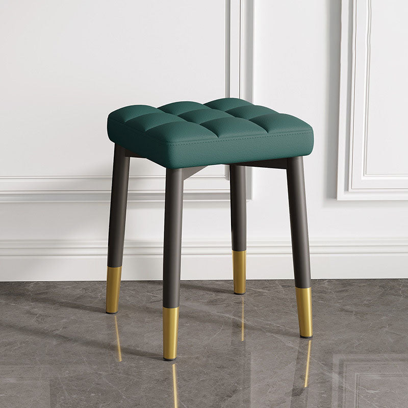 Solid Color Leather Standard Stool Modern Simple Square Stool Green 1 Piece Black Gold Clearhalo 'furn' 'furn_ottomans_poufs' 'Furniture' 'Living Room Furniture' 'Ottomans & Poufs' 'ottomans_poufs' 6922193