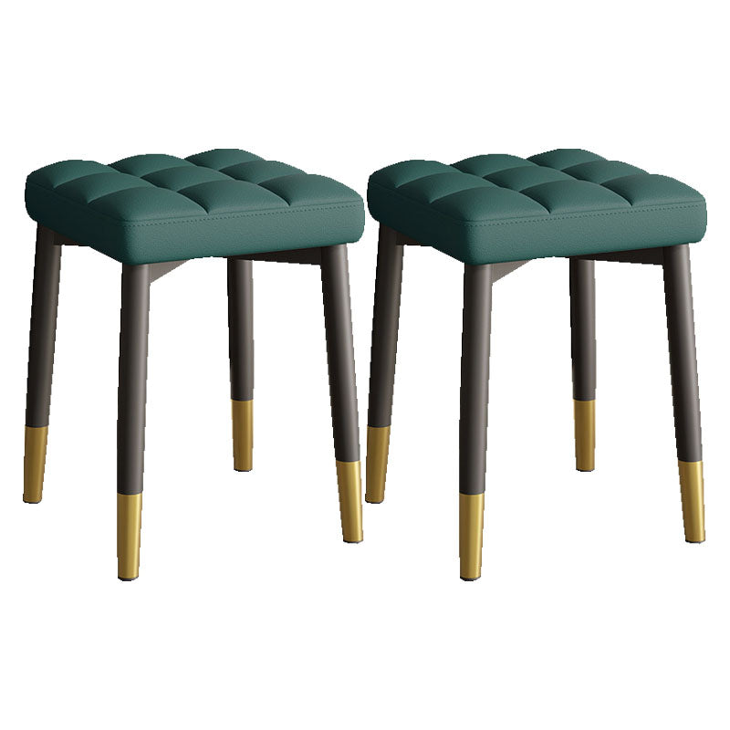 Solid Color Leather Standard Stool Modern Simple Square Stool Green 2 Piece Set Black Gold Clearhalo 'furn' 'furn_ottomans_poufs' 'Furniture' 'Living Room Furniture' 'Ottomans & Poufs' 'ottomans_poufs' 6922194