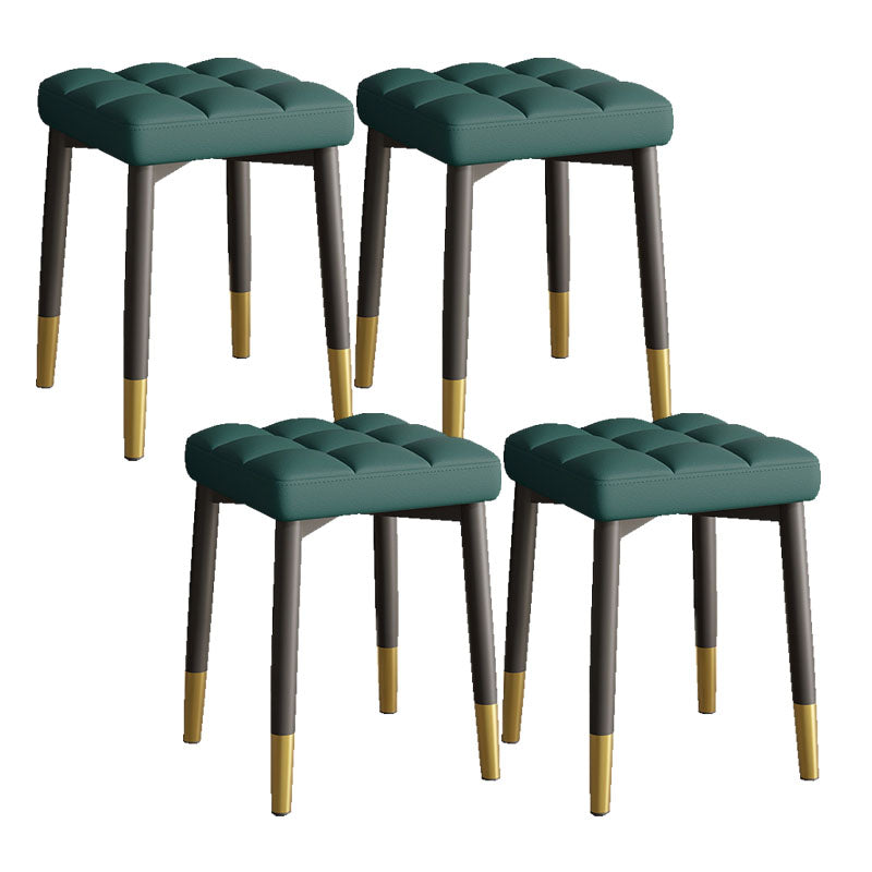 Solid Color Leather Standard Stool Modern Simple Square Stool Green 4 Piece Set Black Gold Clearhalo 'furn' 'furn_ottomans_poufs' 'Furniture' 'Living Room Furniture' 'Ottomans & Poufs' 'ottomans_poufs' 6922195