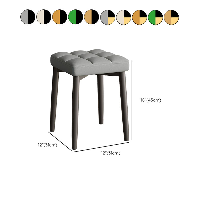 Solid Color Leather Standard Stool Modern Simple Square Stool Clearhalo 'furn' 'furn_ottomans_poufs' 'Furniture' 'Living Room Furniture' 'Ottomans & Poufs' 'ottomans_poufs' 6922199