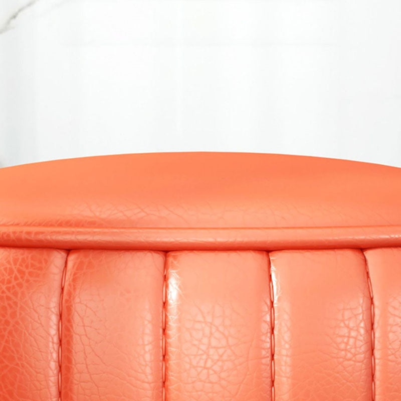 Solid Color Leather Standard Stool Modern Style Simple Round Cushion Stool Clearhalo 'furn' 'furn_ottomans_poufs' 'Furniture' 'Living Room Furniture' 'Ottomans & Poufs' 'ottomans_poufs' 6922214