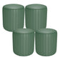 Solid Color Leather Standard Stool Modern Style Simple Round Cushion Stool 12.6"L x 12.6"W x 11.8"H Green 4 Piece Set Clearhalo 'furn' 'furn_ottomans_poufs' 'Furniture' 'Living Room Furniture' 'Ottomans & Poufs' 'ottomans_poufs' 6922222