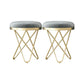 Solid Color Fabric Standard Stool Modern Style Simple Round Cushion Stool Velvet Gray 2 Piece Set Clearhalo 'furn' 'furn_ottomans_poufs' 'Furniture' 'Living Room Furniture' 'Ottomans & Poufs' 'ottomans_poufs' 6922255