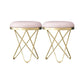 Solid Color Fabric Standard Stool Modern Style Simple Round Cushion Stool Faux Leather Light Pink 2 Piece Set Clearhalo 'furn' 'furn_ottomans_poufs' 'Furniture' 'Living Room Furniture' 'Ottomans & Poufs' 'ottomans_poufs' 6922289