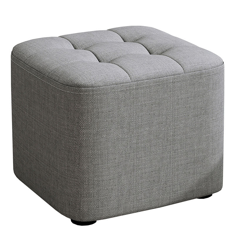 Solid Color Fabric Standard Stool Modern Simple Square Upholstered Stool Clearhalo 'furn' 'furn_ottomans_poufs' 'Furniture' 'Living Room Furniture' 'Ottomans & Poufs' 'ottomans_poufs' 6922303