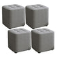 Solid Color Fabric Standard Stool Modern Simple Square Upholstered Stool 11"L x 11"W x 11"H Grey 4 Piece Set Clearhalo 'furn' 'furn_ottomans_poufs' 'Furniture' 'Living Room Furniture' 'Ottomans & Poufs' 'ottomans_poufs' 6922305