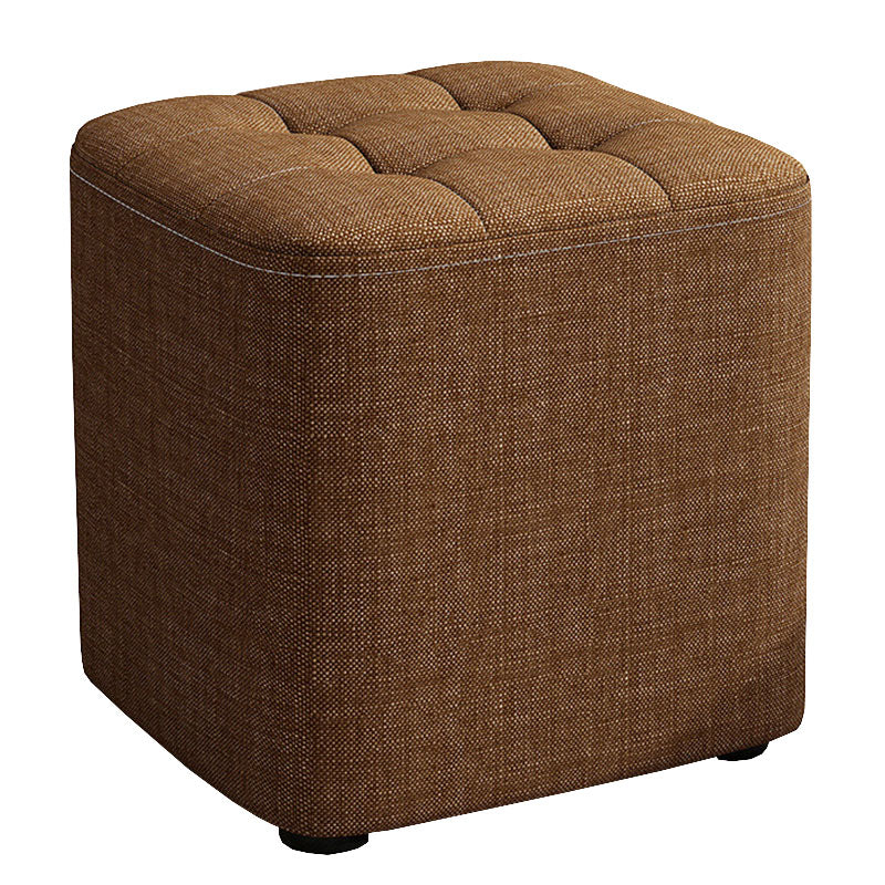 Solid Color Fabric Standard Stool Modern Simple Square Upholstered Stool Clearhalo 'furn' 'furn_ottomans_poufs' 'Furniture' 'Living Room Furniture' 'Ottomans & Poufs' 'ottomans_poufs' 6922317