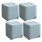 Solid Color Fabric Standard Stool Modern Simple Square Upholstered Stool 11"L x 11"W x 11"H Blue 4 Piece Set Clearhalo 'furn' 'furn_ottomans_poufs' 'Furniture' 'Living Room Furniture' 'Ottomans & Poufs' 'ottomans_poufs' 6922323