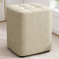 Solid Color Fabric Standard Stool Modern Simple Square Upholstered Stool 11"L x 11"W x 14"H Beige 1 Piece Clearhalo 'furn' 'furn_ottomans_poufs' 'Furniture' 'Living Room Furniture' 'Ottomans & Poufs' 'ottomans_poufs' 6922349
