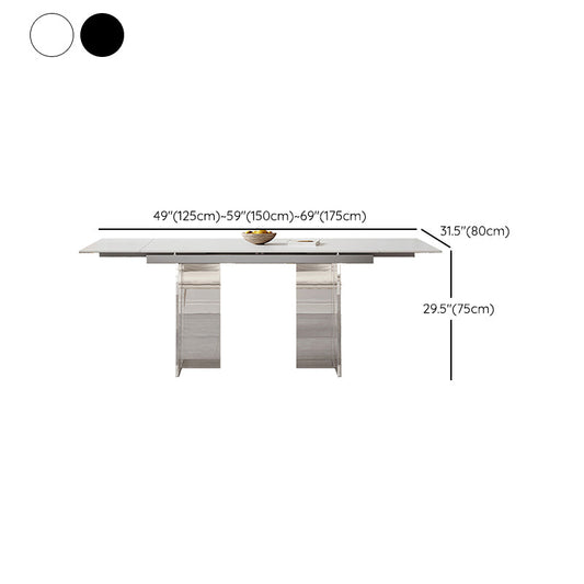 Contemporáneo 1/4/5/7 Piezas Muebles Rectangle Stone Dining Juego para el hogar