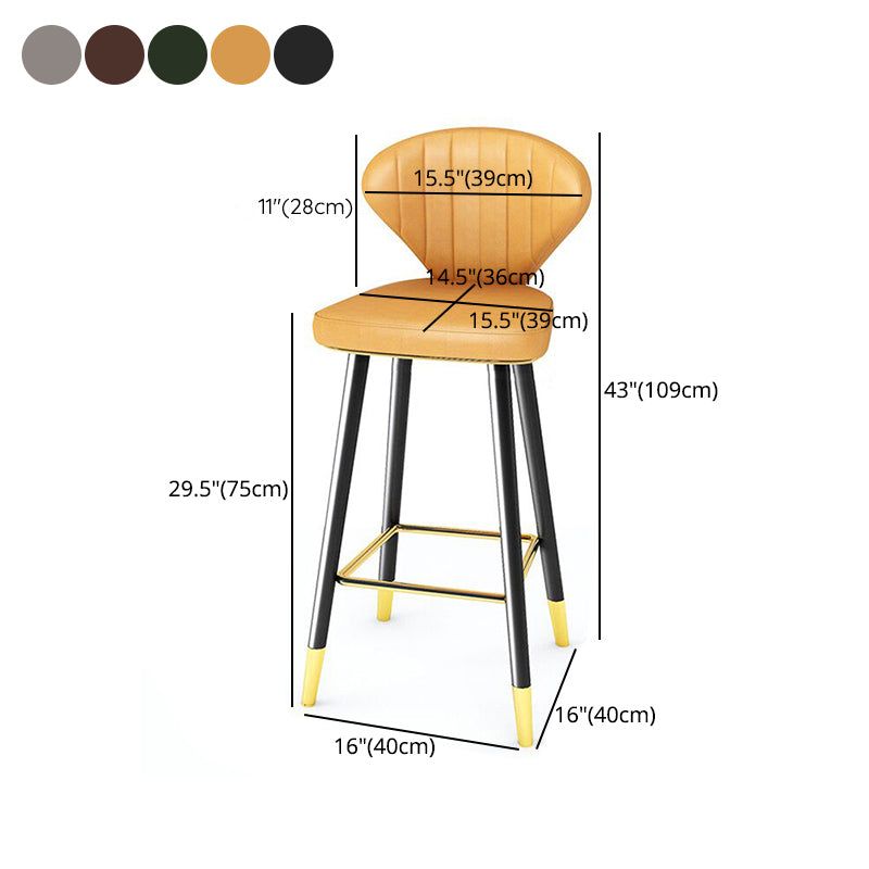Scandinavian Swivel Leather Counter Stools Black Low Back Bar Stools with Footrest Clearhalo 'Bar Furniture' 'Bar Stools' 'bar_stools' 'furn' 'furn_bar_stools' 'furniture_bar_stools' 'Kitchen & Dining Furniture' 'kitchen&dining_furn' 'kitchen' 'kitchen_furn' Furniture' 6928806