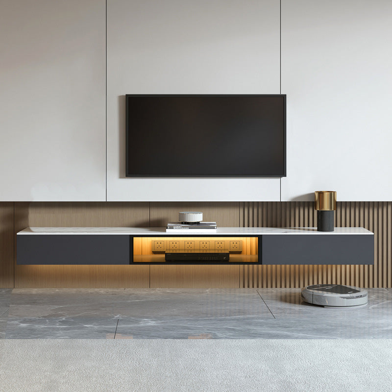 Wall Mounted TV Media Console Contemporary TV Console with Drawers 79"L x 12"W x 9"H Clearhalo 'furn' 'furn_tv_stands_entertainment_centers' 'Furniture' 'Living Room Furniture' 'TV Stands & Entertainment Centers' 'TV Stands & Media Storage Furniture' 'tv_stands_entertainment_centers' 6928977