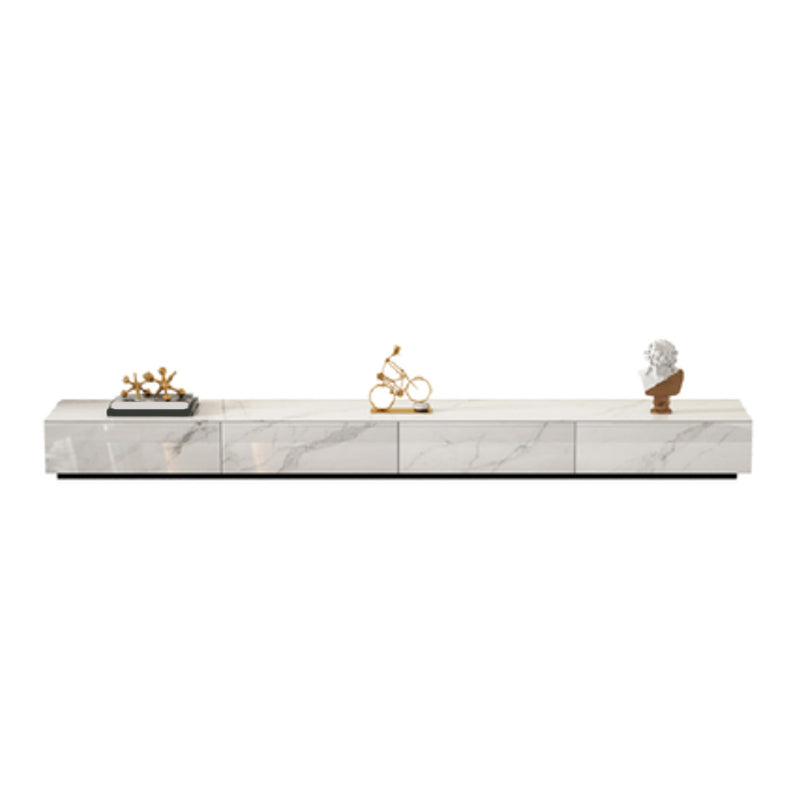 White Stone TV Console Contemporary 4 Drawers Cabinet Media Console Clearhalo 'furn' 'furn_tv_stands_entertainment_centers' 'Furniture' 'Living Room Furniture' 'TV Stands & Entertainment Centers' 'TV Stands & Media Storage Furniture' 'tv_stands_entertainment_centers' 6929038