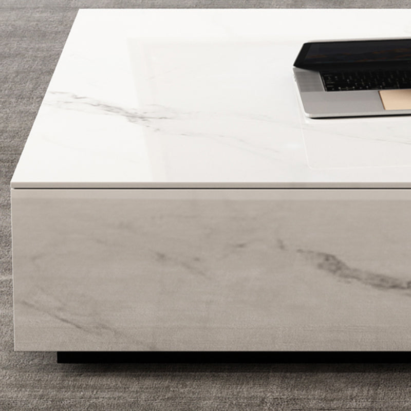 White Stone TV Console Contemporary 4 Drawers Cabinet Media Console Clearhalo 'furn' 'furn_tv_stands_entertainment_centers' 'Furniture' 'Living Room Furniture' 'TV Stands & Entertainment Centers' 'TV Stands & Media Storage Furniture' 'tv_stands_entertainment_centers' 6929040