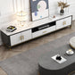 Stone Media Console Contemporary Open Storage TV Console with Doors Clearhalo 'furn' 'furn_tv_stands_entertainment_centers' 'Furniture' 'Living Room Furniture' 'TV Stands & Entertainment Centers' 'TV Stands & Media Storage Furniture' 'tv_stands_entertainment_centers' 6929067