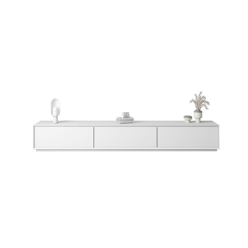 Faux Wood TV Console White Contemporary Cable Management Media Console 71"L x 16"W x 14"H Clearhalo 'furn' 'furn_tv_stands_entertainment_centers' 'Furniture' 'Living Room Furniture' 'TV Stands & Entertainment Centers' 'TV Stands & Media Storage Furniture' 'tv_stands_entertainment_centers' 6929081