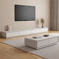 Faux Wood TV Console White Contemporary Cable Management Media Console Clearhalo 'furn' 'furn_tv_stands_entertainment_centers' 'Furniture' 'Living Room Furniture' 'TV Stands & Entertainment Centers' 'TV Stands & Media Storage Furniture' 'tv_stands_entertainment_centers' 6929082