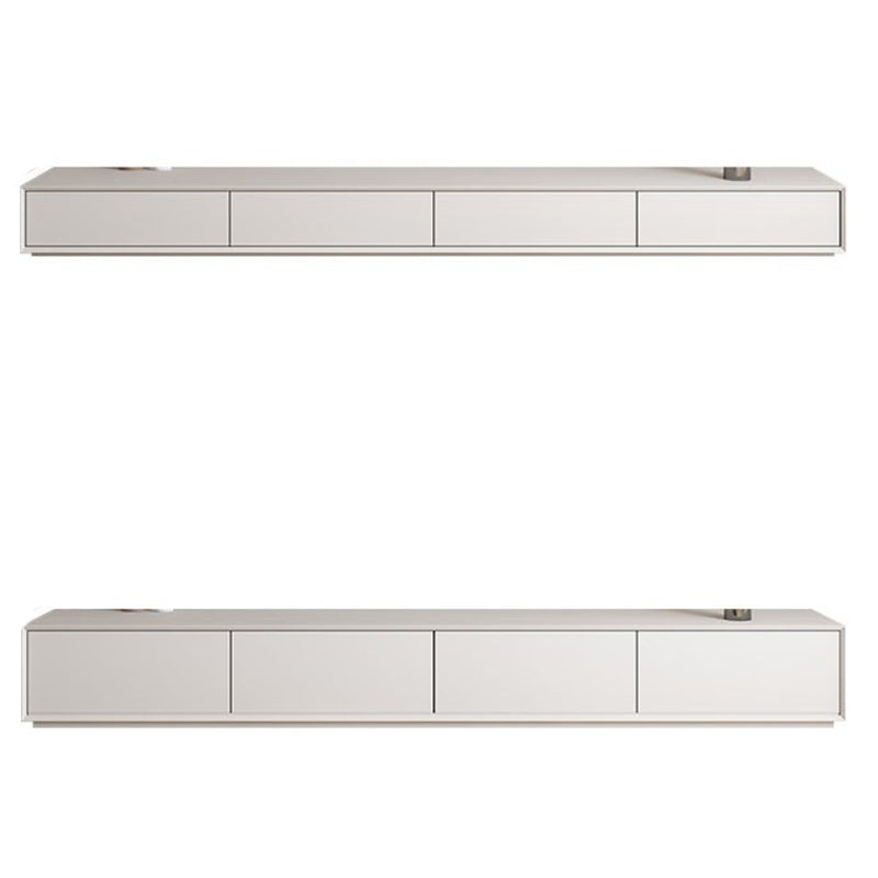 Faux Wood TV Console White Contemporary Cable Management Media Console Clearhalo 'furn' 'furn_tv_stands_entertainment_centers' 'Furniture' 'Living Room Furniture' 'TV Stands & Entertainment Centers' 'TV Stands & Media Storage Furniture' 'tv_stands_entertainment_centers' 6929086
