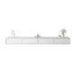 Faux Wood TV Console White Contemporary Cable Management Media Console 87"L x 16"W x 10"H Clearhalo 'furn' 'furn_tv_stands_entertainment_centers' 'Furniture' 'Living Room Furniture' 'TV Stands & Entertainment Centers' 'TV Stands & Media Storage Furniture' 'tv_stands_entertainment_centers' 6929087