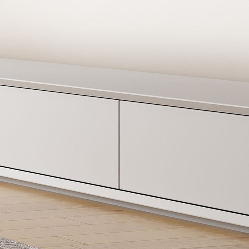 Faux Wood TV Console White Contemporary Cable Management Media Console Clearhalo 'furn' 'furn_tv_stands_entertainment_centers' 'Furniture' 'Living Room Furniture' 'TV Stands & Entertainment Centers' 'TV Stands & Media Storage Furniture' 'tv_stands_entertainment_centers' 6929090