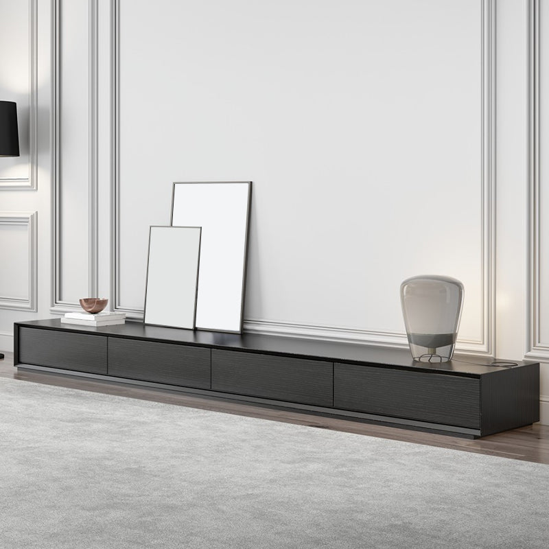 Faux Wood Media Console Modern Black Cable Management TV Console Clearhalo 'furn' 'furn_tv_stands_entertainment_centers' 'Furniture' 'Living Room Furniture' 'TV Stands & Entertainment Centers' 'TV Stands & Media Storage Furniture' 'tv_stands_entertainment_centers' 6929098