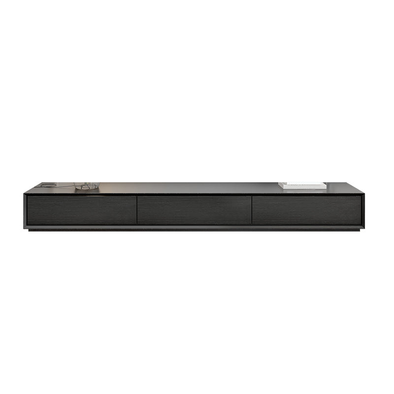 Faux Wood Media Console Modern Black Cable Management TV Console 71"L x 16"W x 10"H Clearhalo 'furn' 'furn_tv_stands_entertainment_centers' 'Furniture' 'Living Room Furniture' 'TV Stands & Entertainment Centers' 'TV Stands & Media Storage Furniture' 'tv_stands_entertainment_centers' 6929102